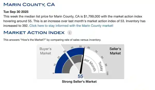 market action index marin county