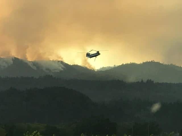 firefighting with helicopter