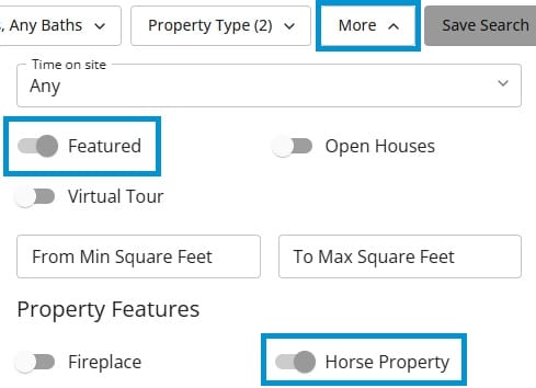 Sharon's featured horse property toggle